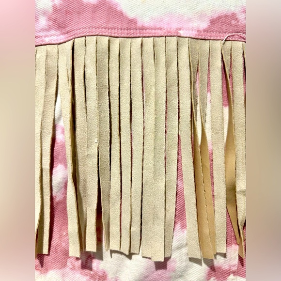 NWOT Peach Love California Tie Dye Fringe Jacket Sz L - Picture 14 of 16